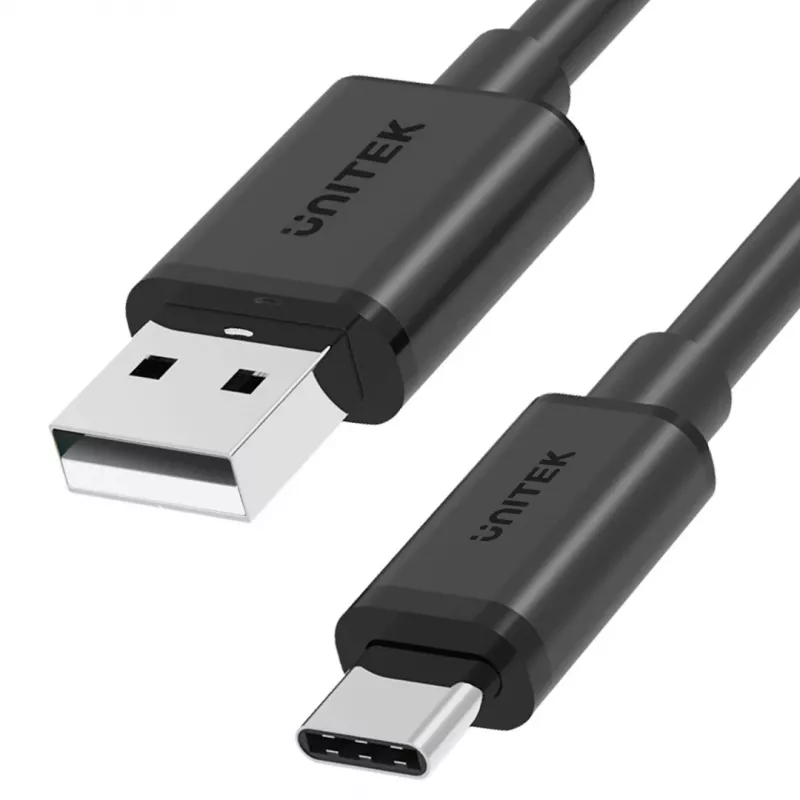 Cabo UNITEK USB USB-A — USB-C 50CM, Y-C481BK PRETO