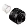 Conector Alphacool 17473 — latão 23 mm altura, 26 mm diâmetro, preto