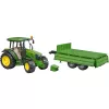 Modelo de trator BRUDER John Deere 5115 M com atrelado basculante