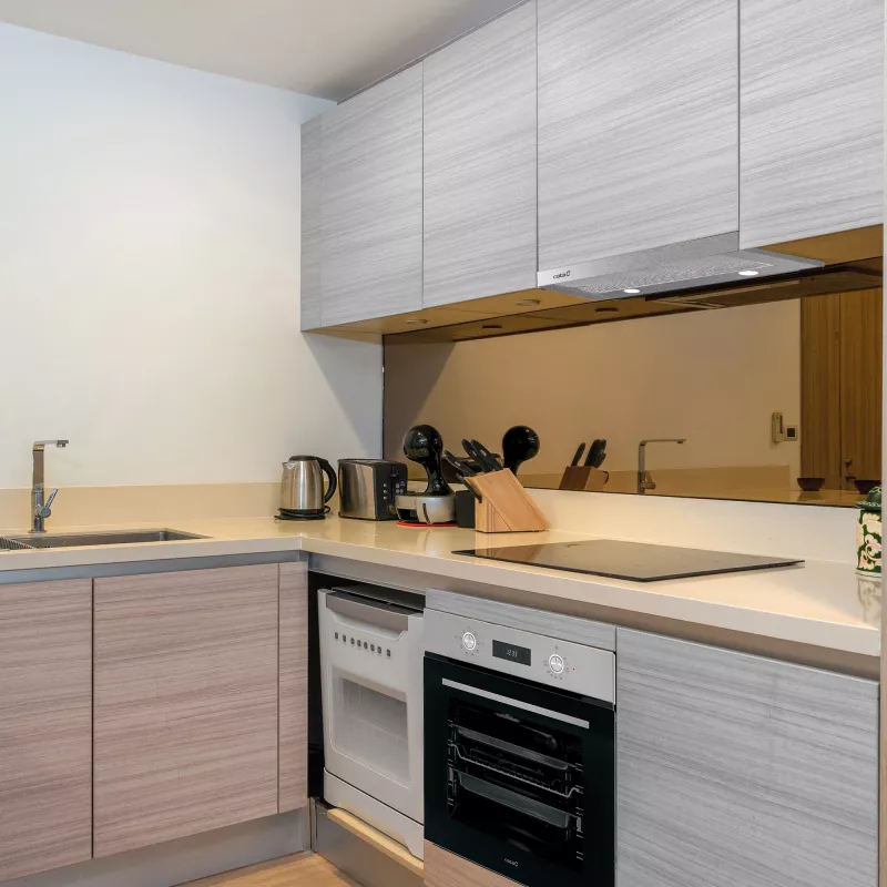 Exaustor de encastre CATA EXTENDER 600 — aço inoxidável, filtro de gordura de alumínio, 390 m³/h, 440 mm de profundidade, controlo por botões