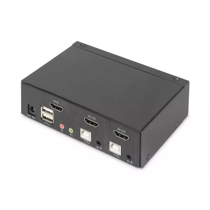 Comutador KVM Digitus 2 portas Single Display 4K HDMI
