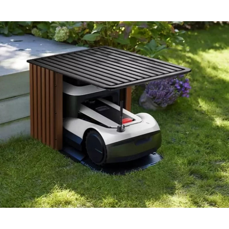 Garagem de proteção Ecovacs GOAT G1-GARAGE PRO Premium para corta-relvas GOAT G1-2000, estação de armazenamento e carregamento com cobertura