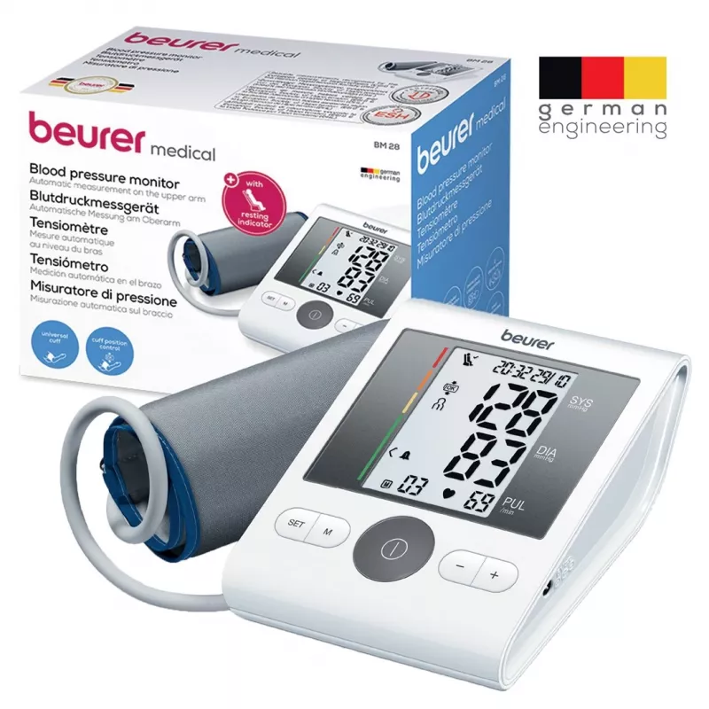Medidor de tensão arterial Beurer BM28 medição automática com ecrã LCD