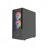 Gembird Fornax 4300 CCC-FC-4300 caixa gaming ATX Midi Tower, vidro temperado, ventoinhas ARGB, 2x USB 3.1, 1x USB 2.0, preta