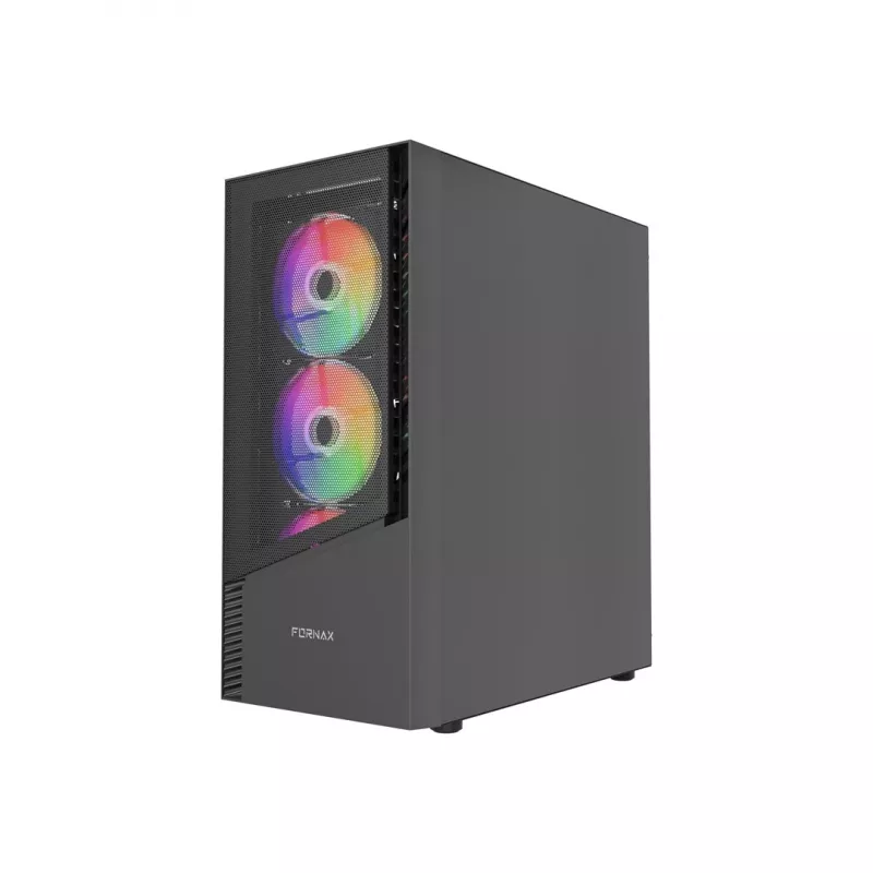Gembird Fornax 4300 CCC-FC-4300 caixa gaming ATX Midi Tower, vidro temperado, ventoinhas ARGB, 2x USB 3.1, 1x USB 2.0, preta
