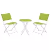 Conjunto de mobiliário de jardim Black Forest pequeno, duas cadeiras + mesa branca e verde