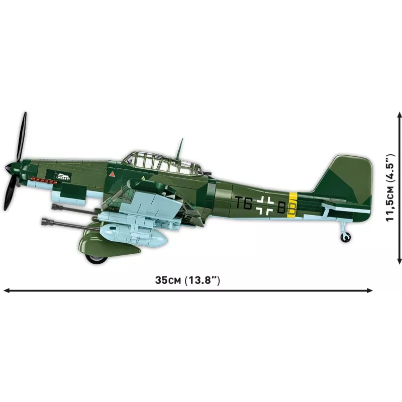 Kit de construção Cobi Blocks Junkers JU 87G-2 Stuka 571 peças kit de modelismo