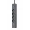 Régua de proteção contra sobretensões Power Line+ mobile ready 1,5 m (4 tomadas + 3x USB-A, 5V 2,4A)