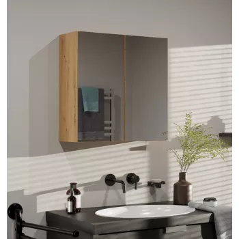 Armário suspenso de casa de banho top e shop POLA 2DL ARTISAN — montagem na parede carvalho, 600×220×600 mm, 3 prateleiras