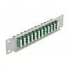 Patch panel de fibra ótica DeLOCK 10 polegadas 12 portas LC quad verde 1U cinzento