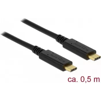Cabo USB DeLOCK 85529 USB 3.2 Gen 2 0,5 m USB-C preto