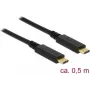 Cabo USB DeLOCK 85529 USB 3.2 Gen 2 0,5 m USB-C preto