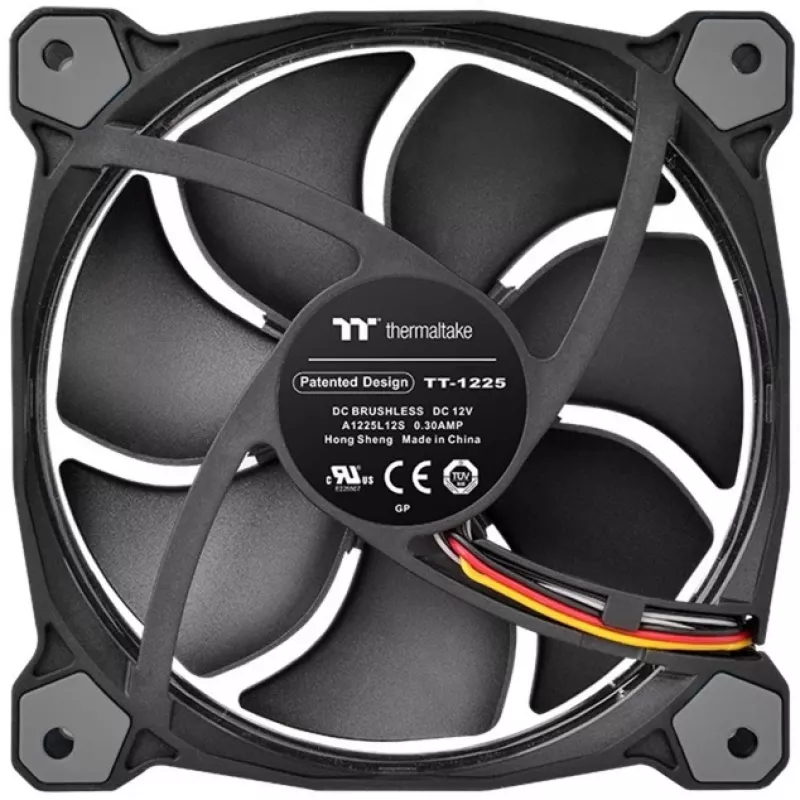 Thermaltake Riing 12 LED RGB Sync Edition CL-F071-PL12SW-A ventoinha de caixa de 120 mm, 3 unid., até 1500 rpm, preto