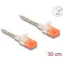 Cabo de rede DeLOCK RJ45 Cat.6A U/UTP fino 0,3 m transparente