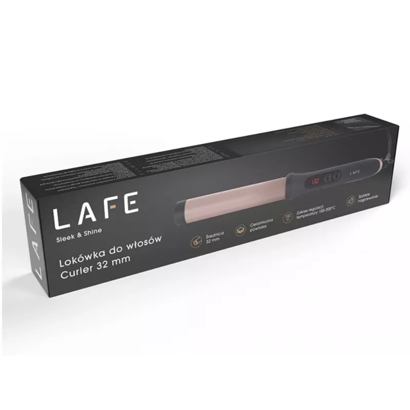 Modelador de caracóis LAFE Sleek & Shine 32 mm LAFLKA47572, modelador de caracóis 32 mm, ferramenta de styling elétrica