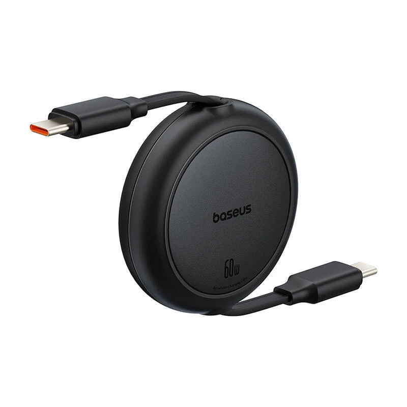 Baseus Free2Pull Mini Cabo USB-C para USB-C, 60 W, 1 m, (preto)
