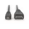 Digitus ASSMANN - Cabo HDMI com Ethernet - 19 pinos micro HDMI Type D macho para HDMI macho - 1 m - Isolamento triplo - preto (AK-330115-010-S)