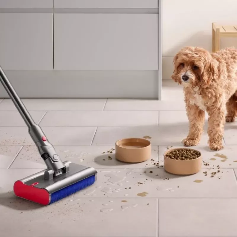 Aspirador vertical com bateria Dyson V12 Submarine 3-em-1 seco e húmido HEPA sem saco 0,35 L níquel, amarelo
