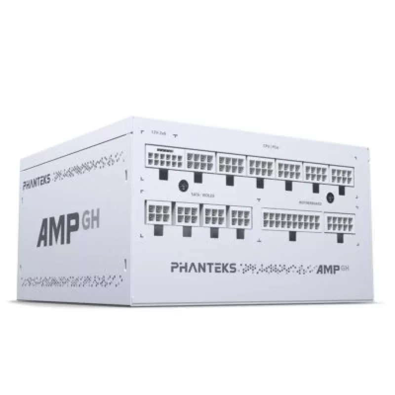Fonte de alimentação PHANTEKS AMP GH 850 W, 18+10 pinos ATX, totalmente modular, 80 PLUS Gold, Branca