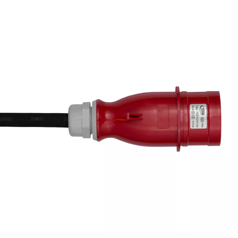 Carregador EV móvel Akyga AK-EC-22, Type 2, ficha CEE 5 pinos, trifásico, 32 A, 22 kW, LCD, 5 m