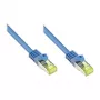 Cabo patch RJ45 com cabo bruto Cat.7 e proteção da patilha (RNS®), S/FTP, PiMF, sem halogéneos, 600MHz, OFC, azul, 0,5m, Good Connections® (8070R-005B)