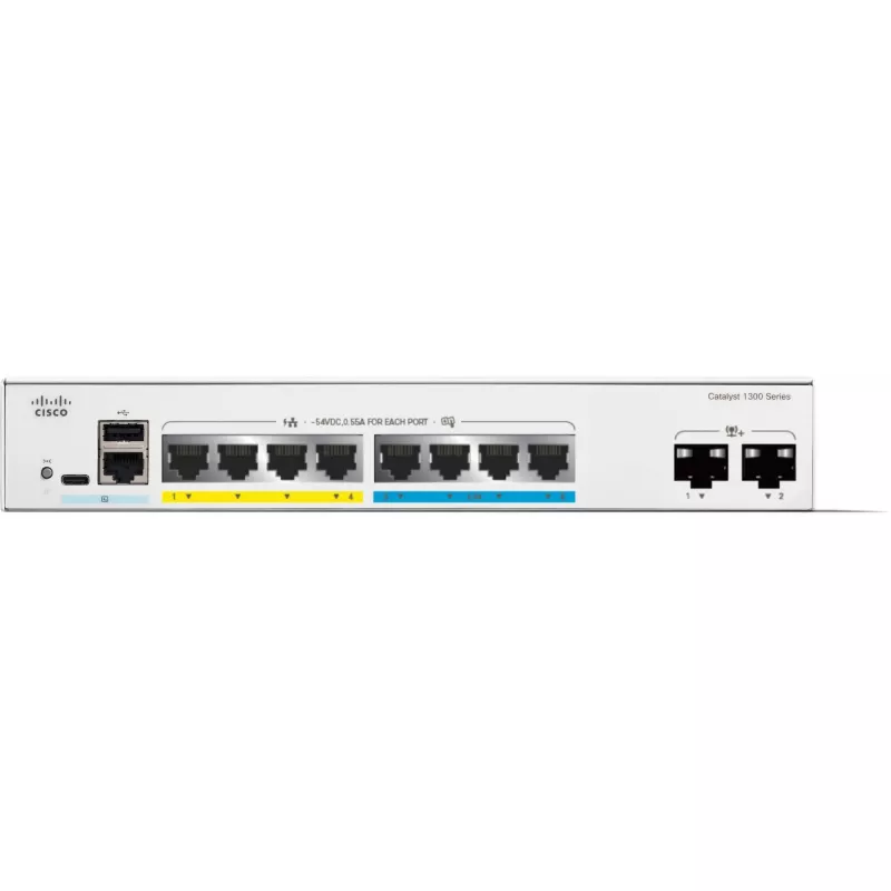 Switch gerido Cisco Catalyst C1300-8MGP-2X L2/L3 Gigabit Ethernet PoE