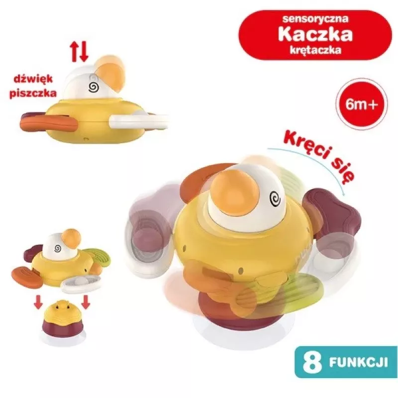Pato sensorial interativo de peluche Ascato 122946 — textura macia, design colorido