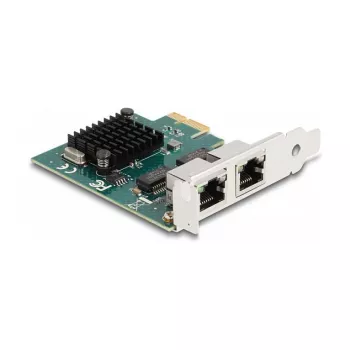Placa DeLOCK PCI Express x1 2 x RJ45 Gigabit LAN BCM cinzento