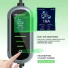 Carregador para veículos elétricos QOLTEC Mobile EV 2in1 Type2 11 kW 400 V Wi‑Fi TUYA SMART LIFE LCD wallbox portátil cabo 5 m