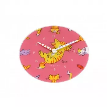 Relógio de parede NeXtime 8810 Tickle My Tummy, Ø30 cm, rosa/multicolor