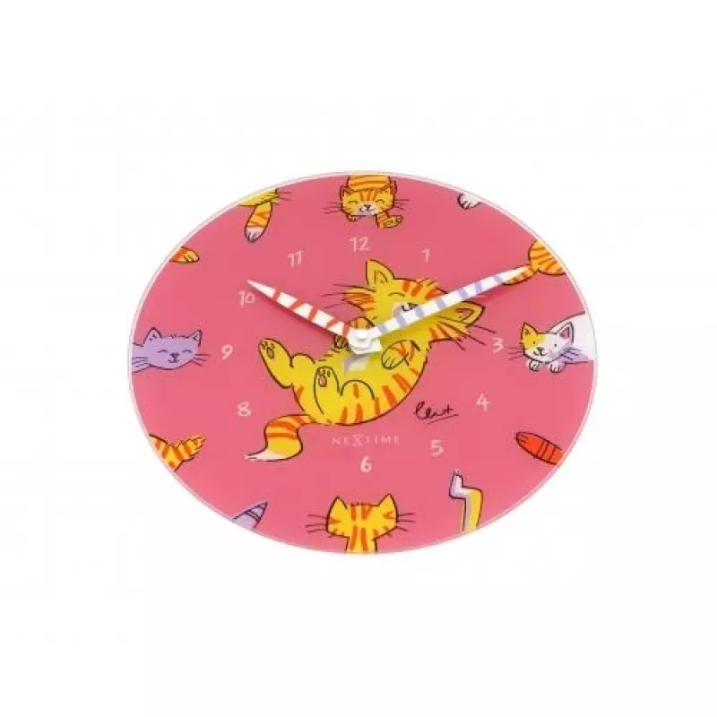 Relógio de parede NeXtime 8810 Tickle My Tummy, Ø30 cm, rosa/multicolor