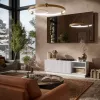 Móvel de TV cama meble LIVERTI 150x42x48 cm, branco, tampo em aglomerado