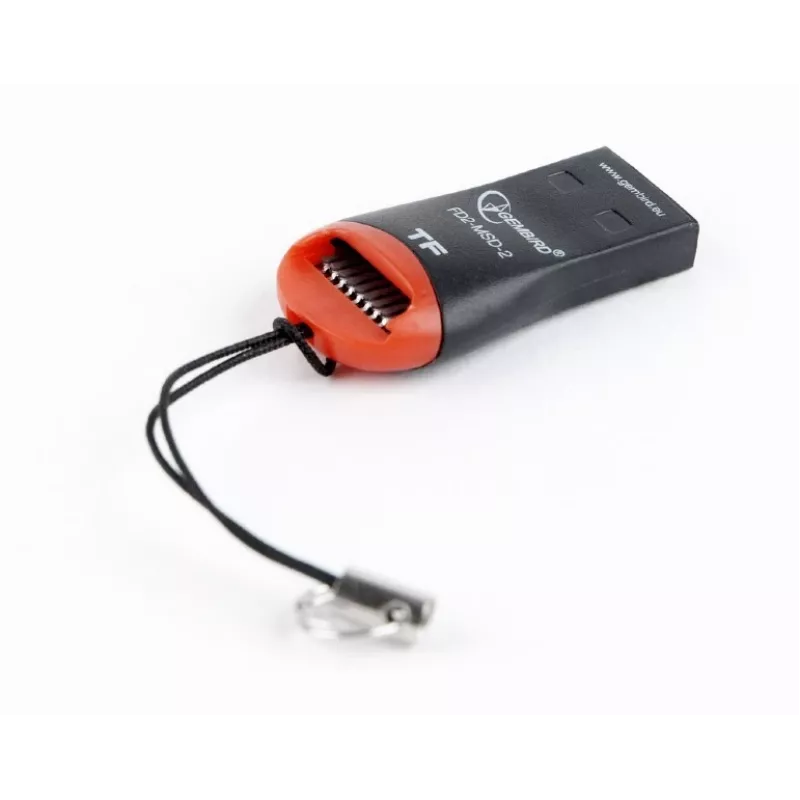 Leitor de cartões Gembird FD2-MSD-3 USB 2.0 preto vermelho