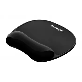 Tapete de rato com apoio de gel para pulso ActiveJet — preto 220×250 mm, gel e silicone, base antiderrapante