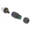 Conector M12 DeLOCK codificação A 8 pinos ficha ligação por parafuso