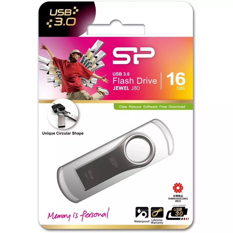 Pen USB Silicon Power 16 GB USB Type-A 3.2 Gen 1 Jewel J80