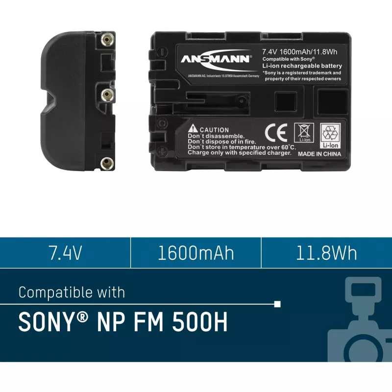 ANSMANN A-Son NP FM 500 H - Bateria de câmara Li-Ion 1500 mAh (5044503)