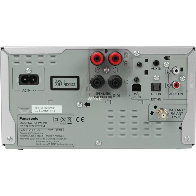 Sistema de áudio doméstico compacto Panasonic SC-PMX94EG-S