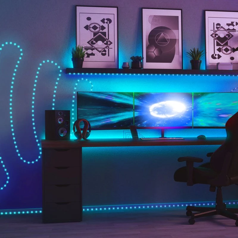 Fita LED Twinkly TWD200STP-TEU faixa interior multicolorida, 5 cm de espaçamento, IP20, cabo transparente