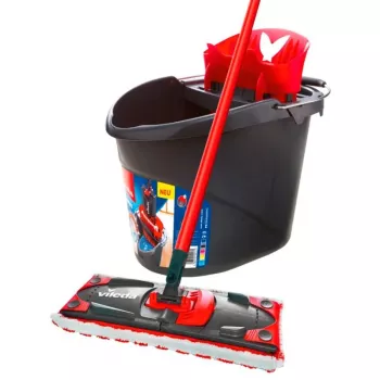 VILEDA Ultramat 2in1 caixa completa – sistema de esfregona plana recarregável, cabeça universal