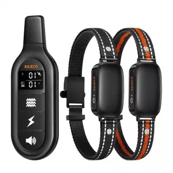 Coleira de treino para cães Rojeco RojecoPD521 1000m com 2 coleiras (preto)