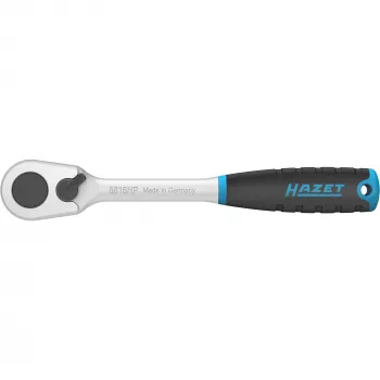 Chave de roquete Hazet 8816HP 3/8 polegadas dentado fino, cabeça reversível, design compacto