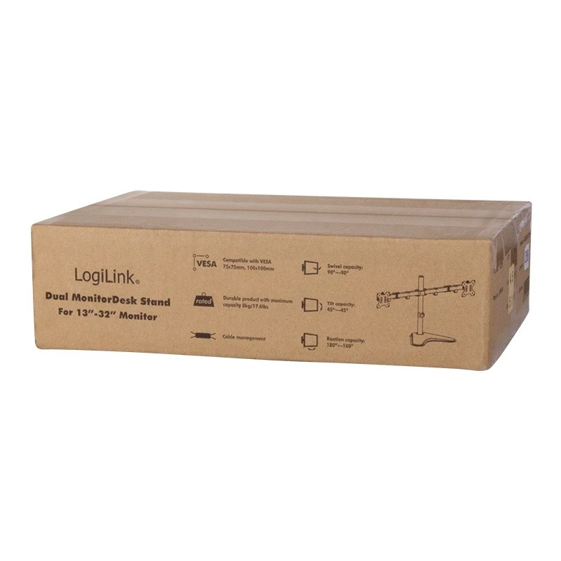 Suporte para monitor LogiLink BP0045 81,3 cm (32 polegadas) de secretária preto aço inoxidável