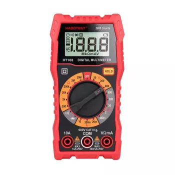 Multímetro Habotest HT108L – DC até 600 V, AC até 600 V, escala de 10 A