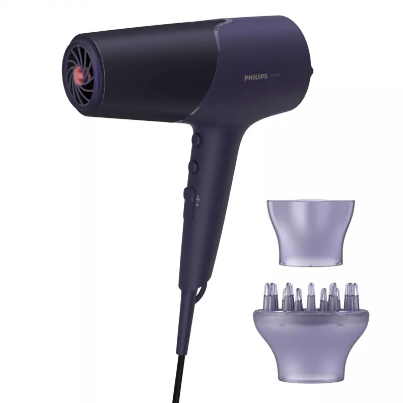 Secador de cabelo Philips 5000 Series BHD514/00, 2300 W, violeta, 6 velocidades, 6 níveis de calor, iónico, Cool Shot