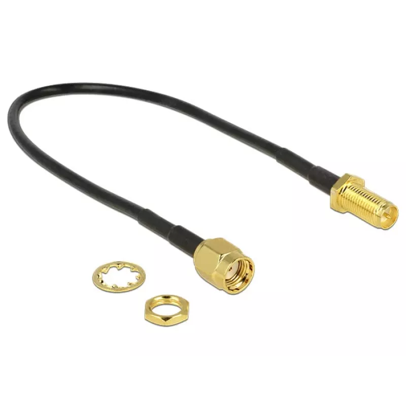 Cabo coaxial DeLOCK 88876 RP-SMA Standard 0,2 m preto