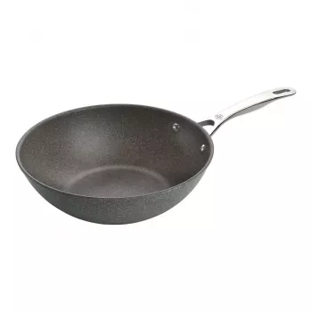Wok Ballarini 75002-815-0 redondo antracite 30 cm, alumínio, revestimento antiaderente granito/titânio de 6 camadas