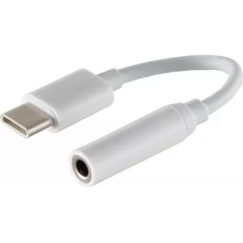 Cabo de áudio S/CONN 14-05020 0,1 m 3,5 mm USB Type-C branco