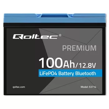Bateria LiFePO4 QOLTEC 12,8 V 100 Ah com Bluetooth — 12,8 V 100 Ah