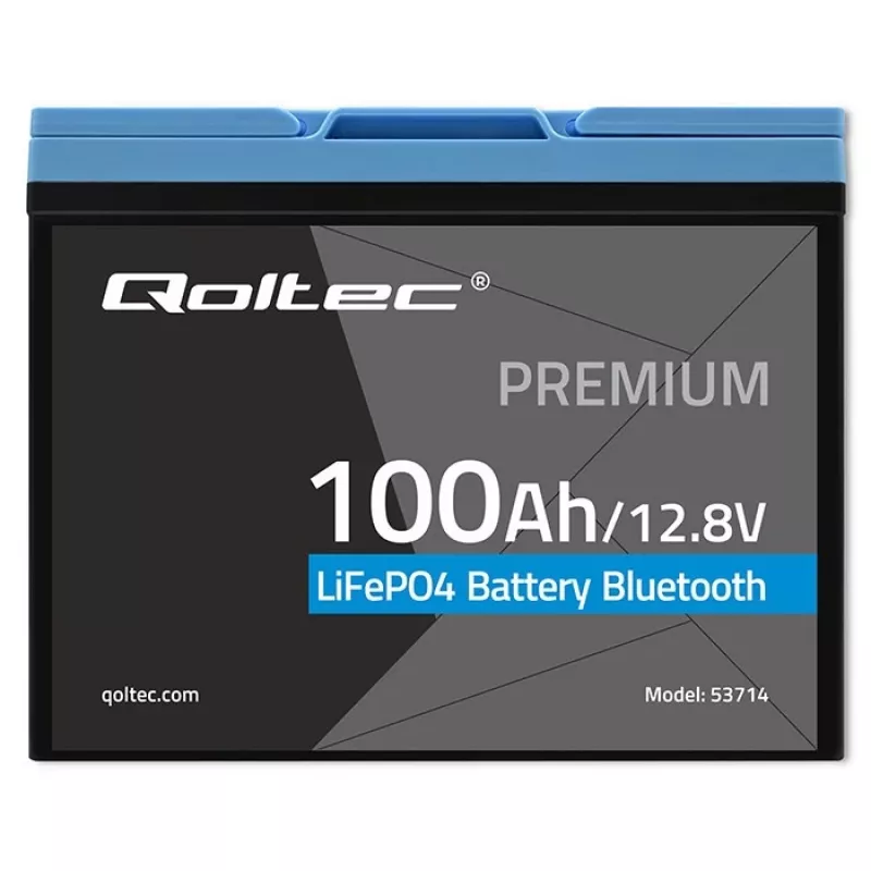Bateria LiFePO4 QOLTEC 12,8 V 100 Ah com Bluetooth — 12,8 V 100 Ah